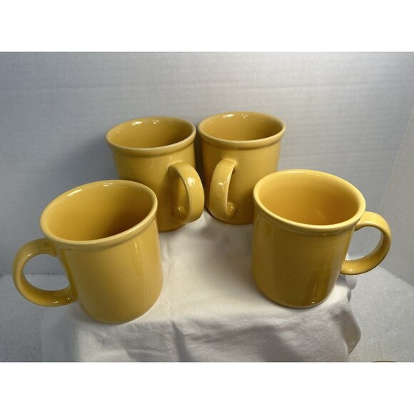 4 Rio Stoneware Japan Coffee Mug Tea Cup Yellow Retro Mid Century Modern 12 Oz - Picture 3 of 7